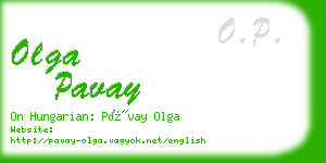 olga pavay business card